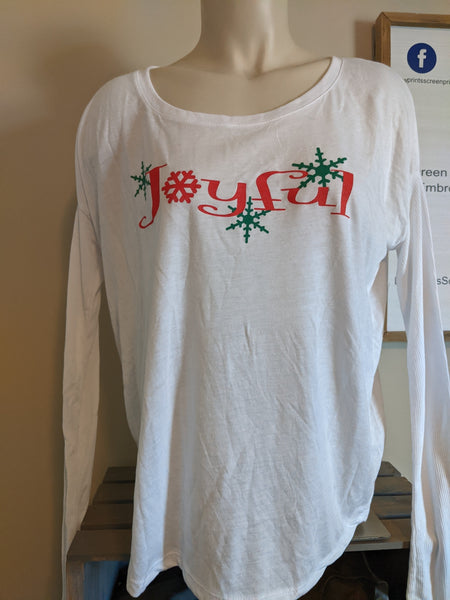 Joyful - A Ladies Christmas Long Sleeve Shirt