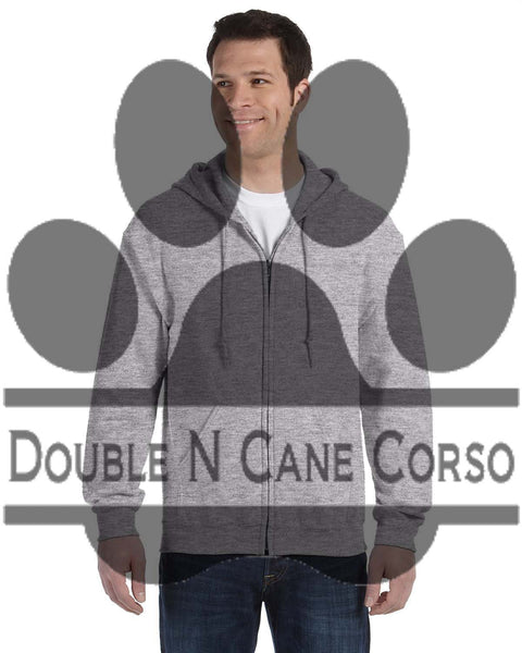 Double N Paw Print Front - Unisex Full Zippie