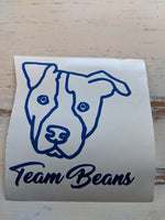 Team Beans Vinyl Decal Fundraiser - Paw Prints Screen Printing