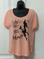 "Makin being a witch look good" - Ladies Scoop Neck - Paw Prints Screen Printing